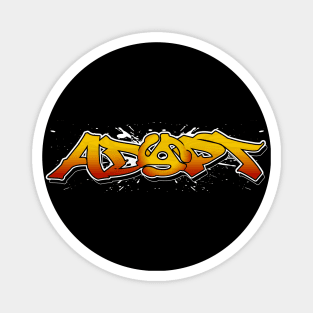 Adapt 45 (yellow to red fade with white splatter) Magnet